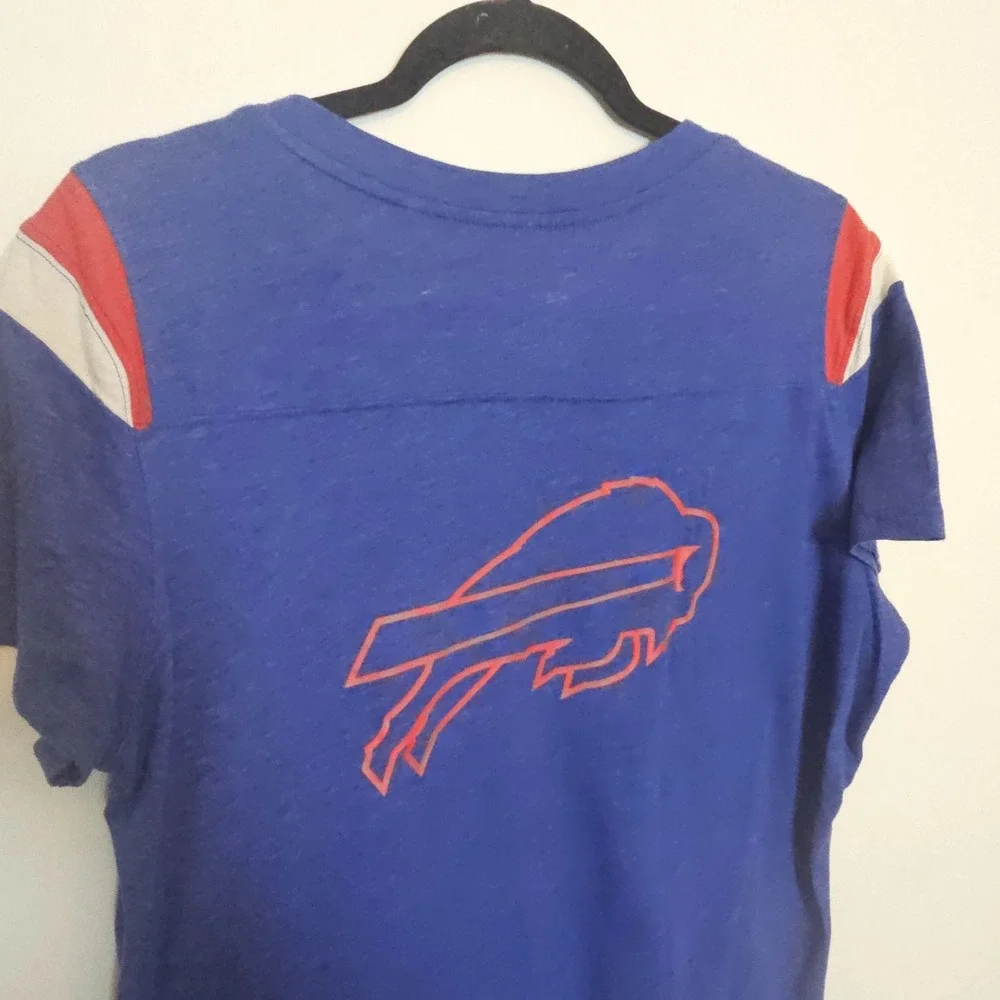 Nike Buffalo Bill's Womens V-Neck T‎ Shirt Blue Red White NFL Athletic